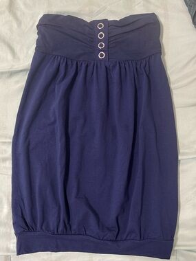 Vintage Alcott Navy Y2k Bubble Tube Top / 2000s Babydoll top